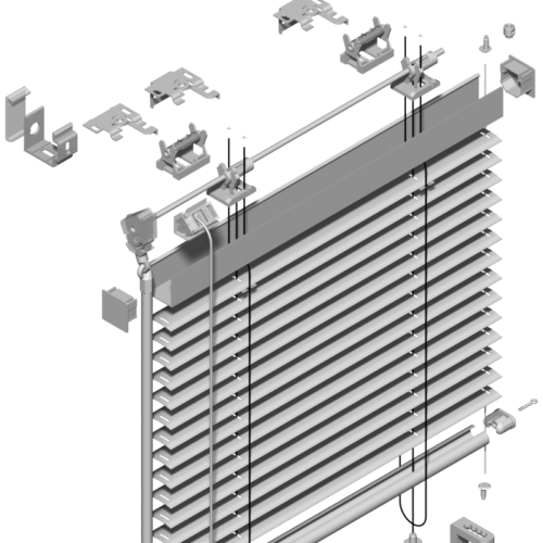 System żaluzji poziomych V13, 25X25 mm